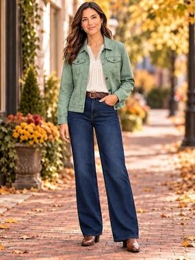 JNY Linen Quiet Luxury Jacket M Coastal Minimalist Utility Classic Natural Fiber